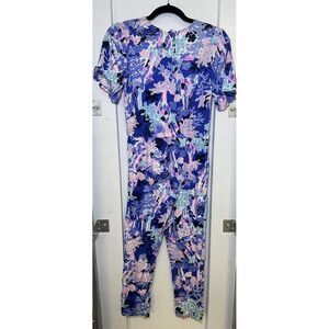Lilly Pulitzer Jumpsuit Girls XL 12-14 Mini Maliah Floral-Print One-Piece Cotton